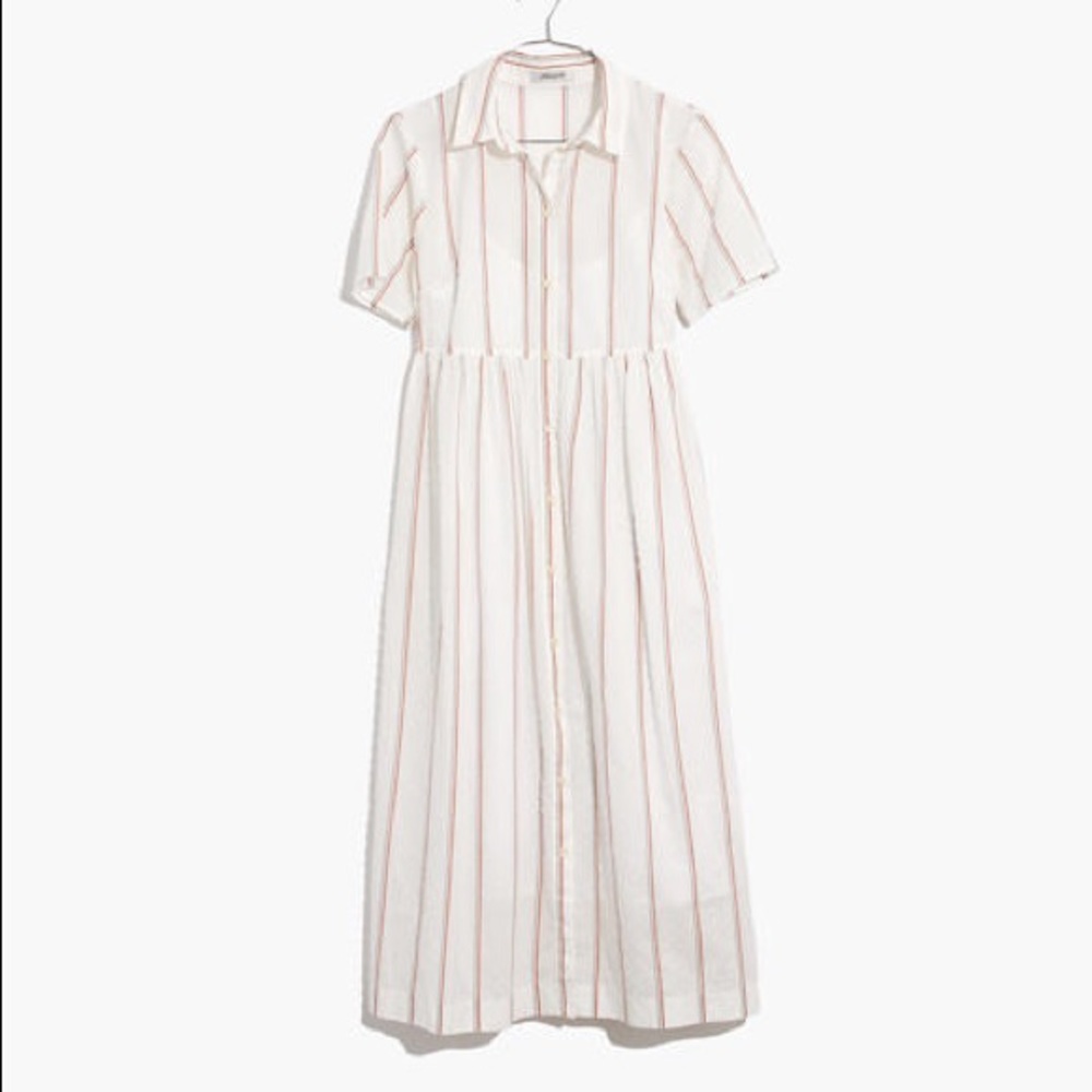 Madewell NWT Striped Midi Shirtdress Extra Small